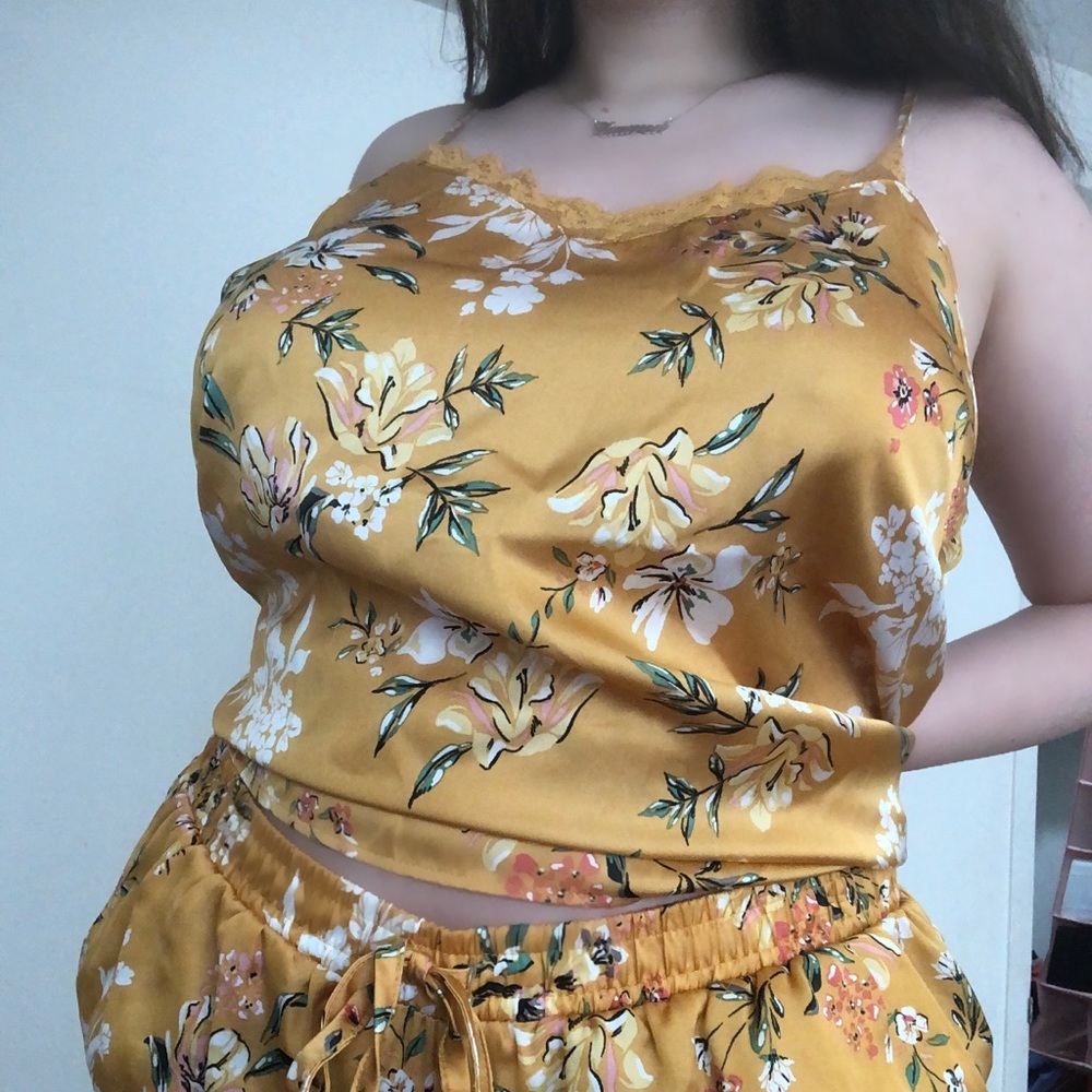 Silk cami and matching shorts set